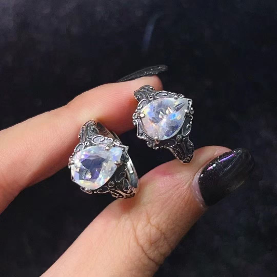 Moonstone Ring with A Shield for Protection