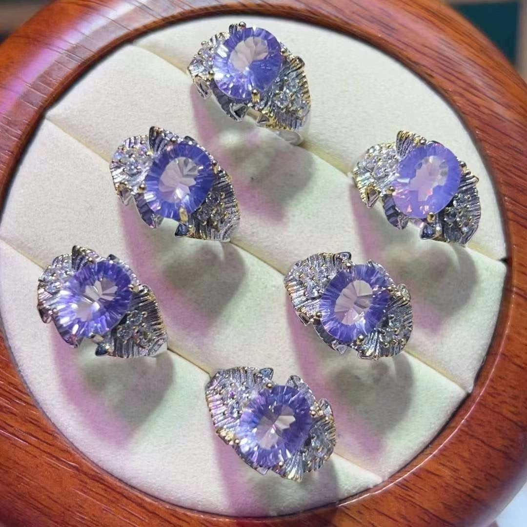 Purple Fluorite Rings-oval