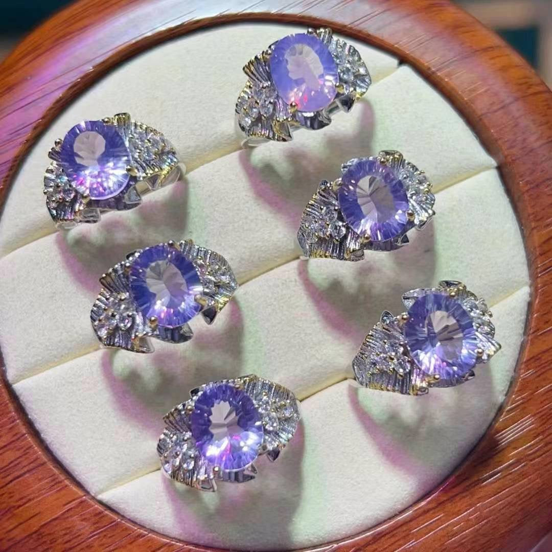 Purple Fluorite Rings-oval