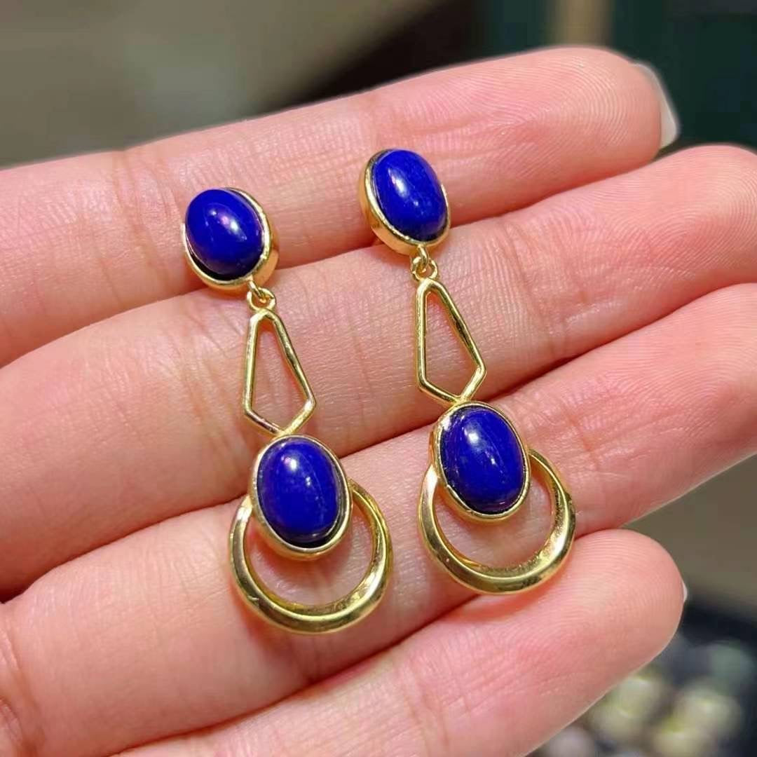 Lapis Lazuli Earrings-4 stones