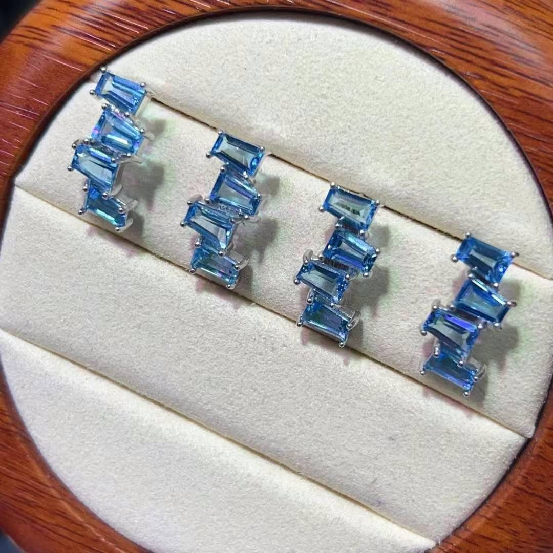 Topaz Earrings-multirectangle