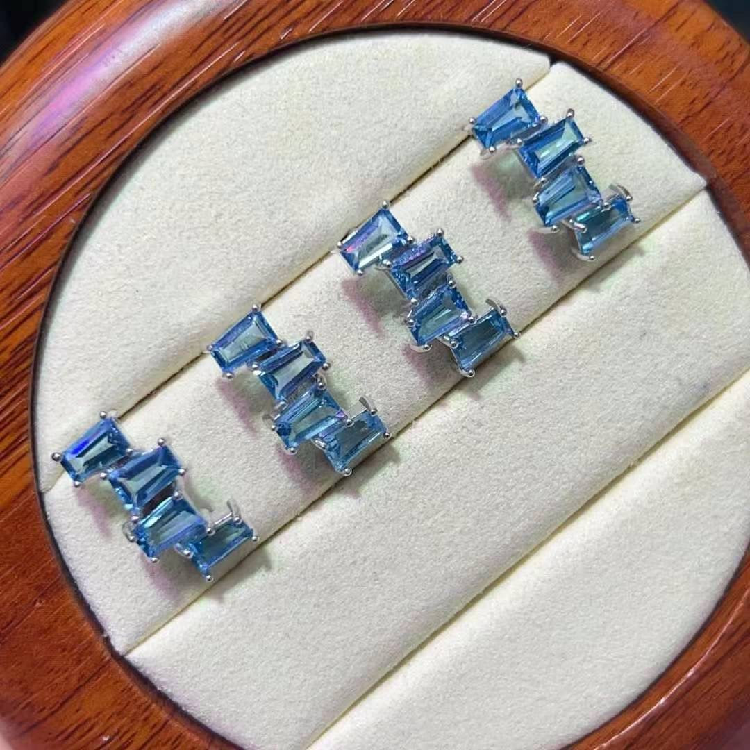 Topaz Earrings-multirectangle