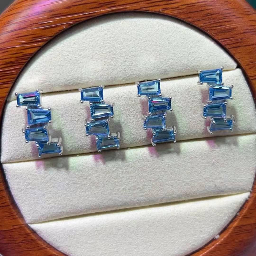 Topaz Earrings-multirectangle
