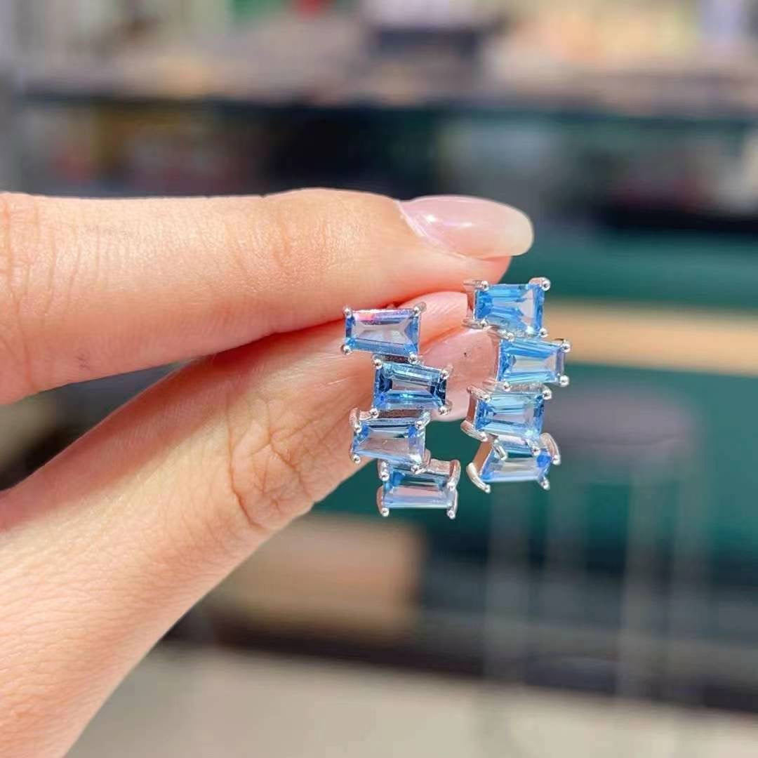 Topaz Earrings-multirectangle