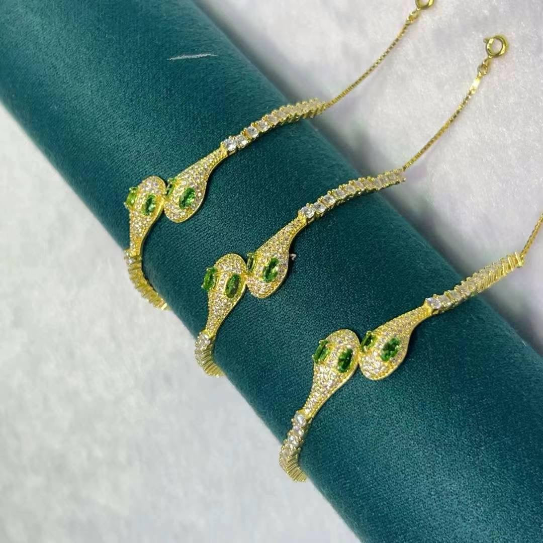 Peridots Bracelet-Snake