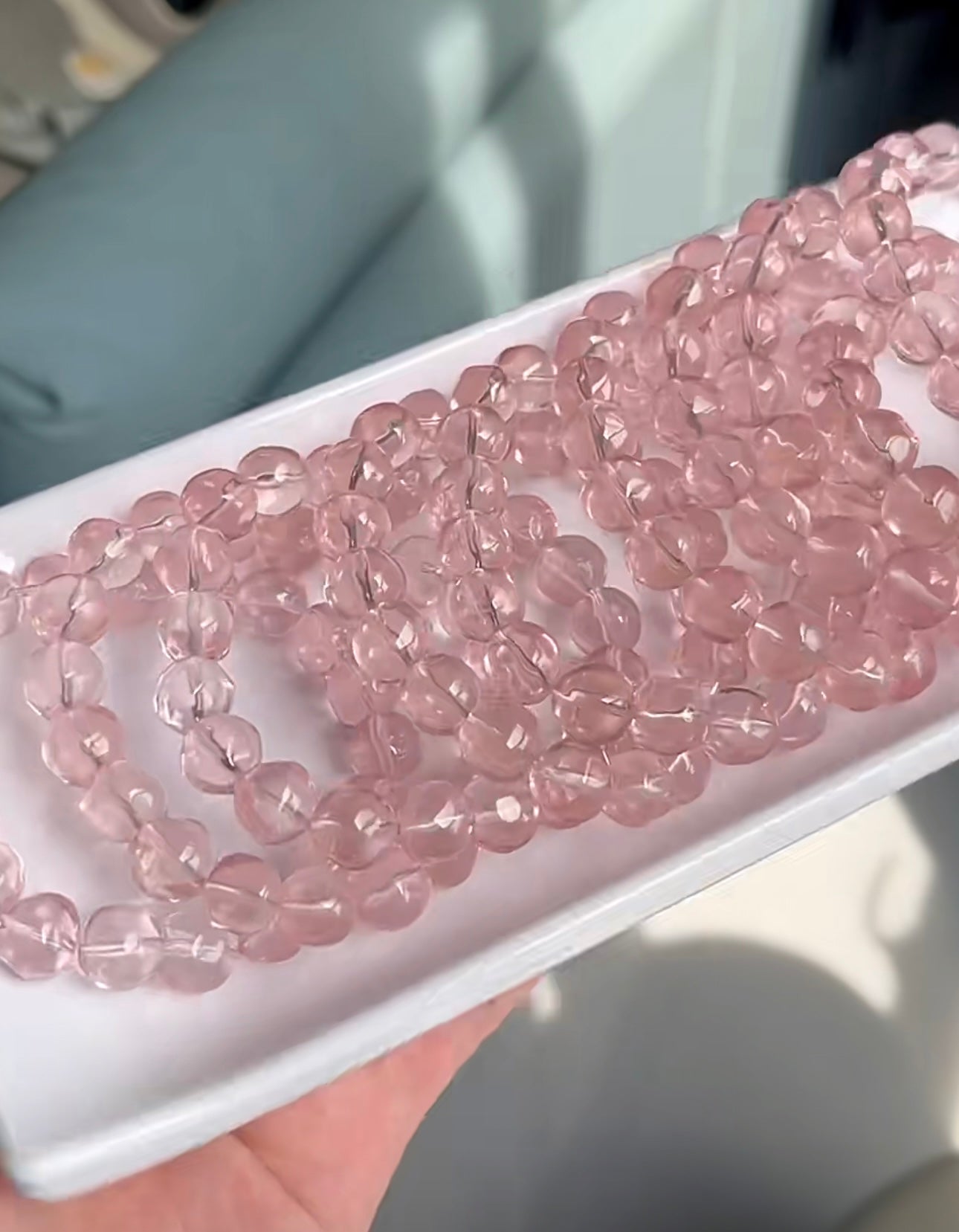Mozambique Star Glow Rose Quartz Bracelets