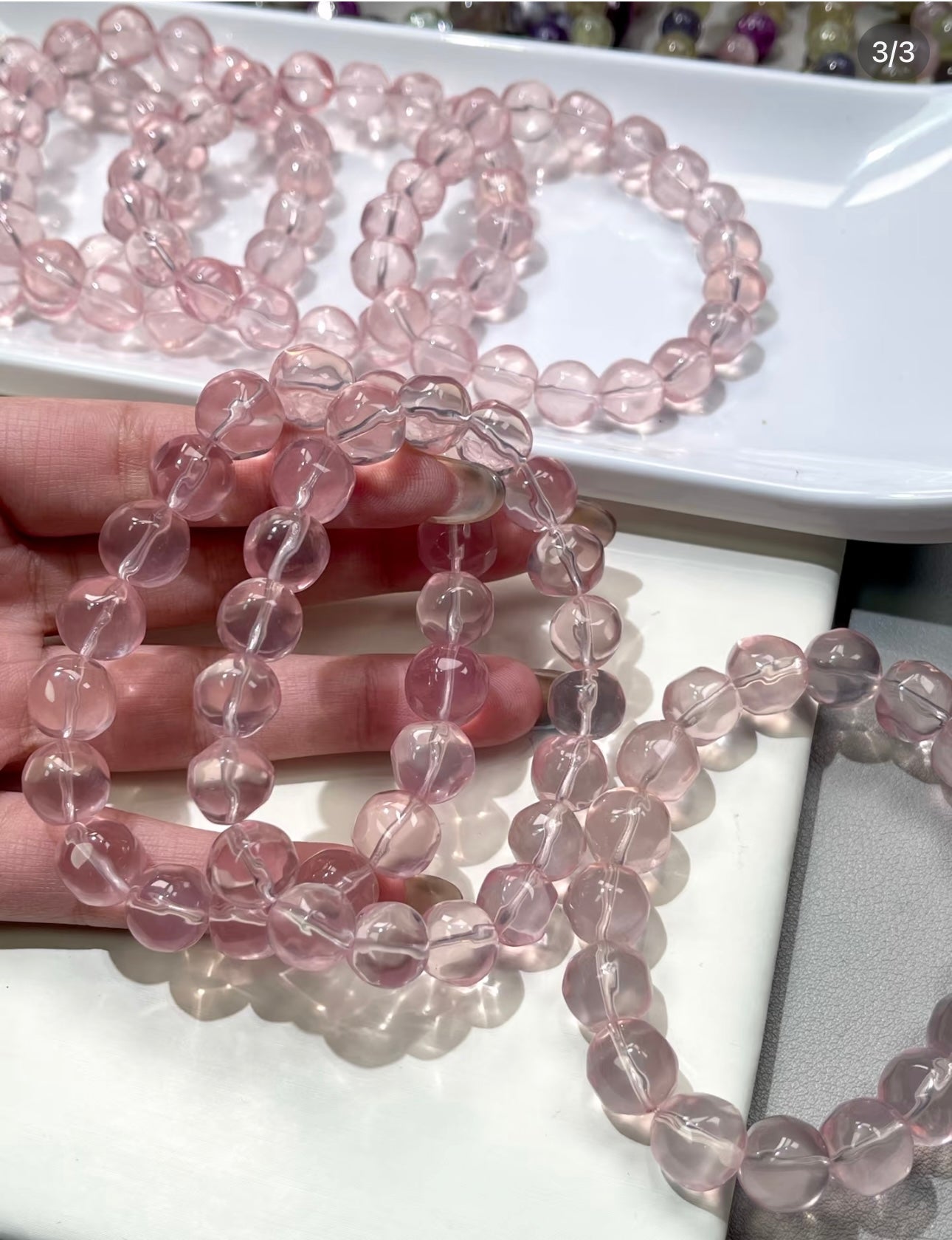 Mozambique Star Glow Rose Quartz Bracelets