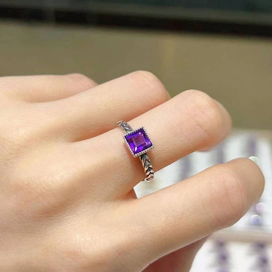 Amethyst Square Ring