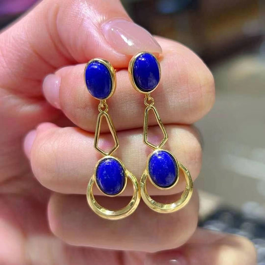 Lapis Lazuli Earrings-4 stones