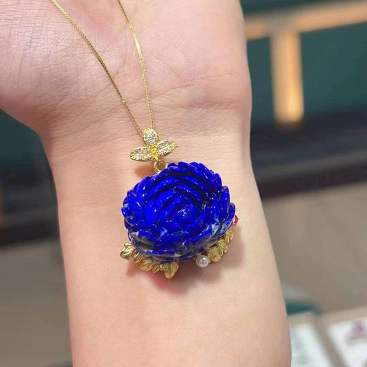 Flower Lapis Lazuli pendant