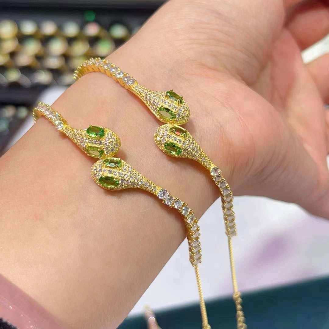 Peridots Bracelet-Snake
