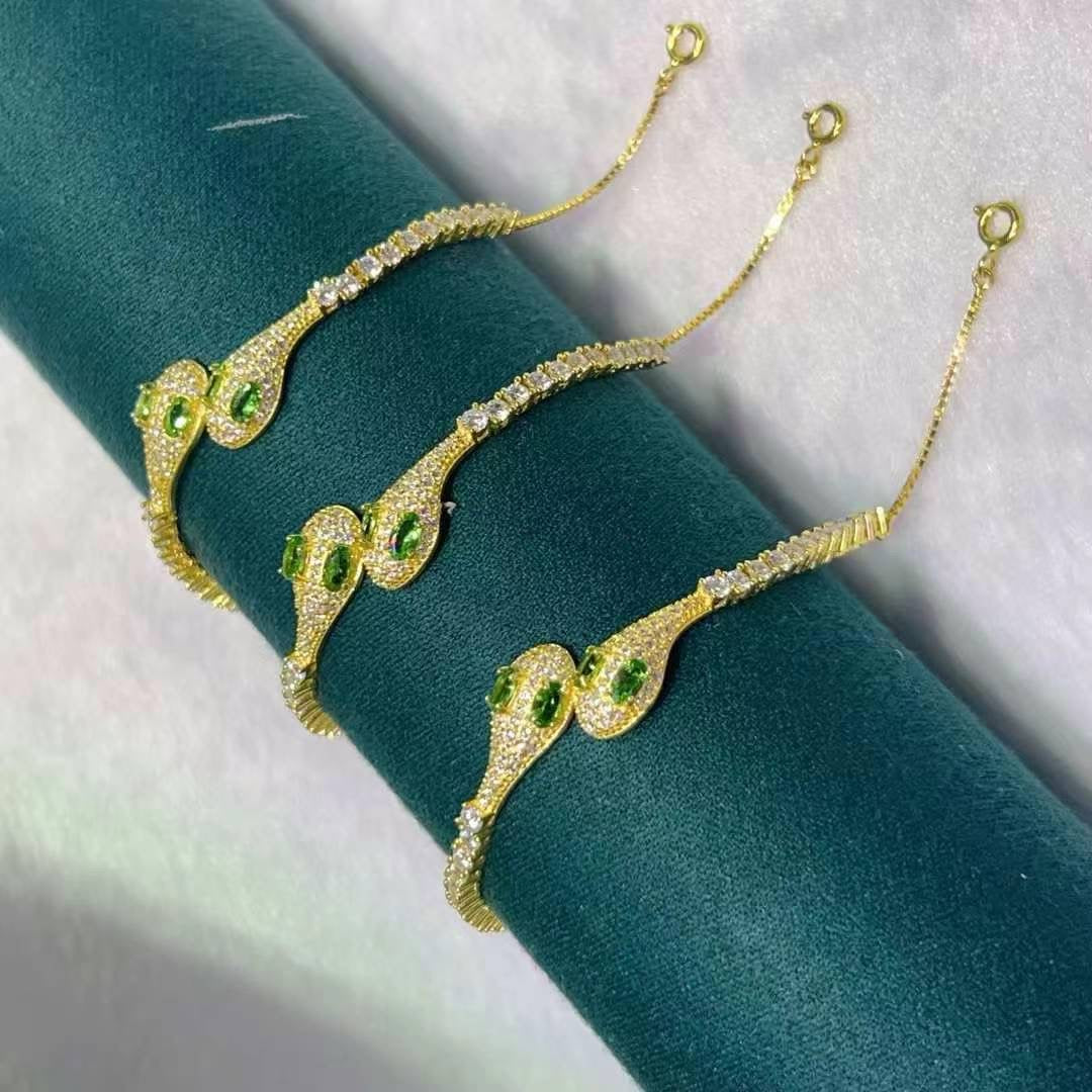 Peridots Bracelet-Snake