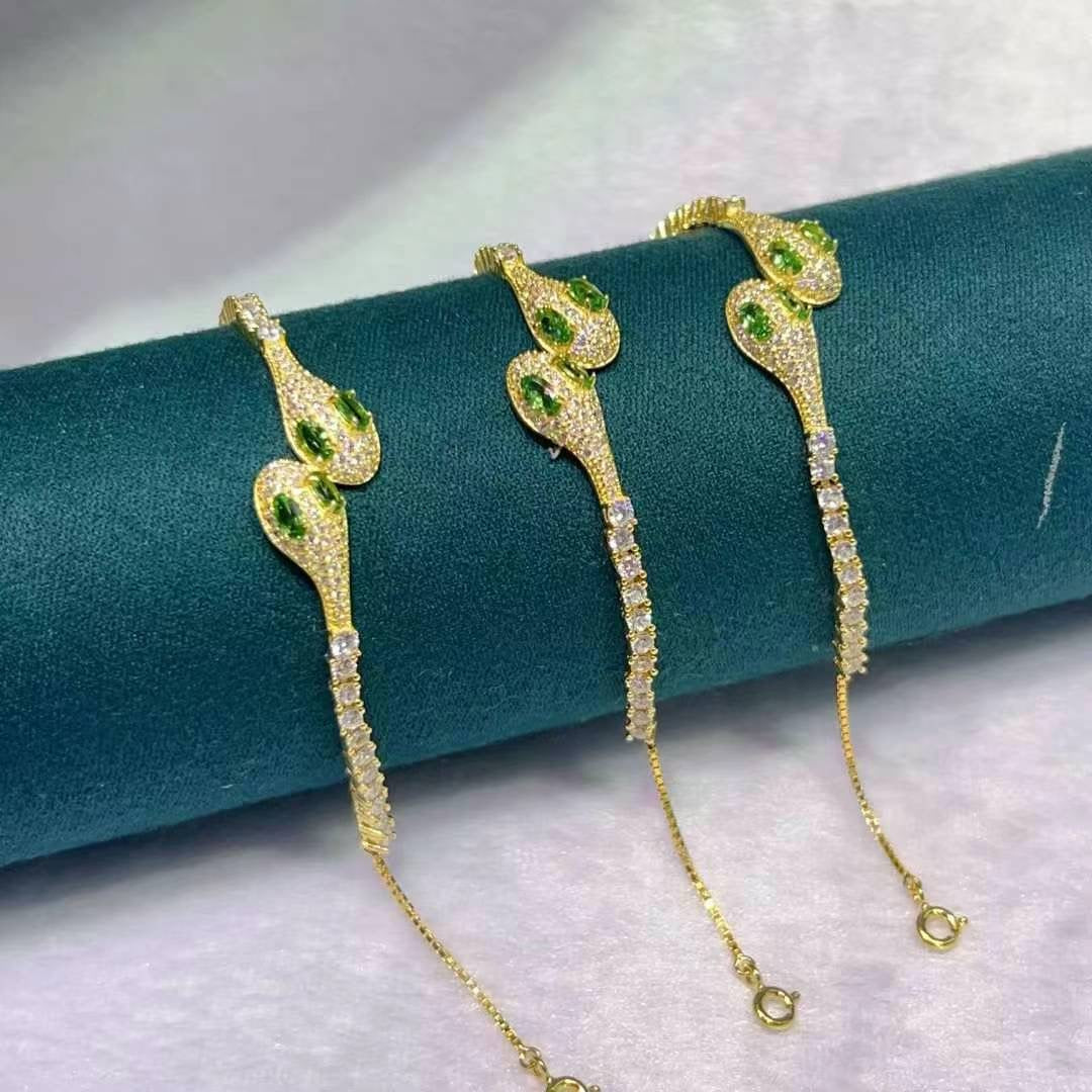 Peridots Bracelet-Snake